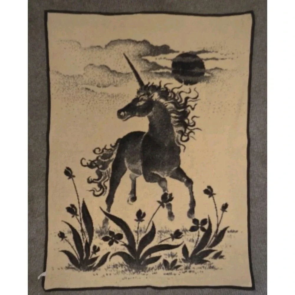 Vintage Tac Blankets Unicorn Blanket 60